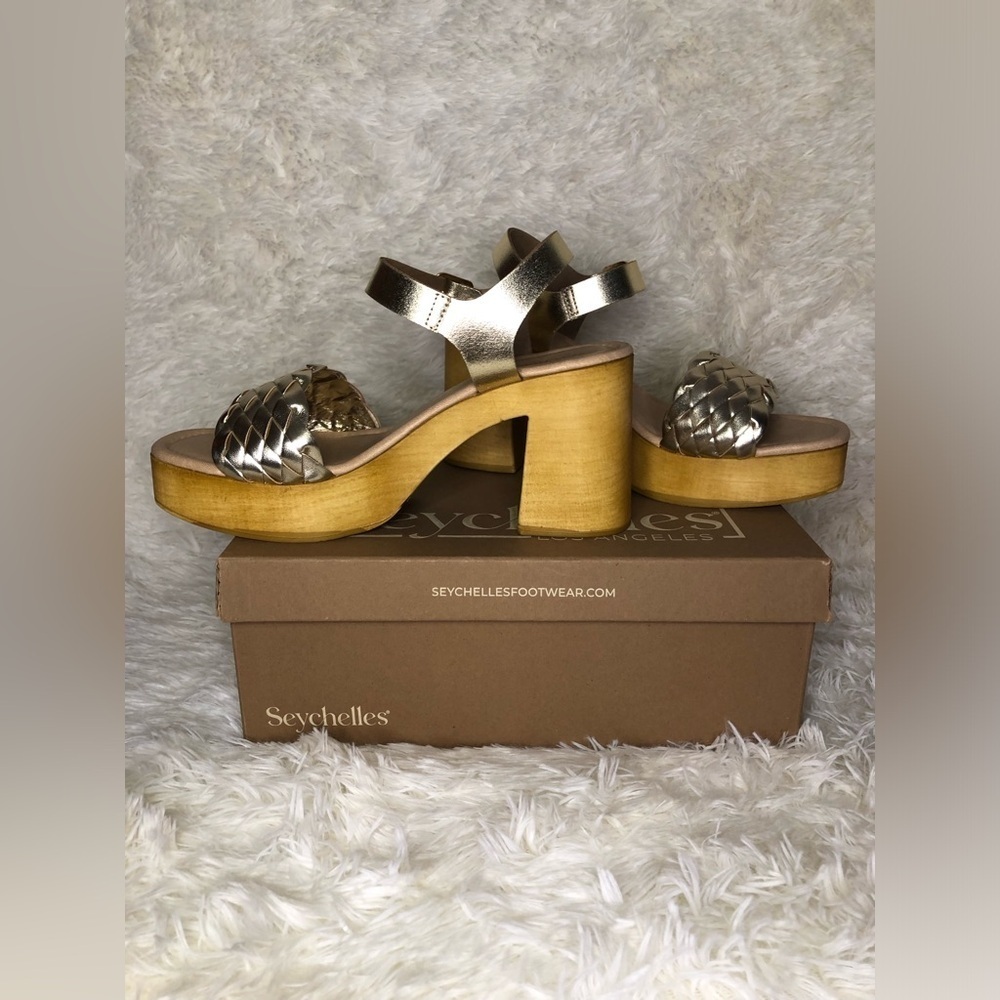 Seychelles Women's Tan and Brown Platform Heels NIB SIZE 9.5 - Picture 8 of 16